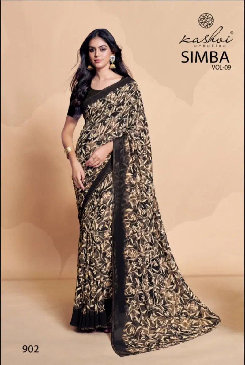 Simba Vol 9 By Kashvi Georgette Daily Wear Sarees Exporters In India